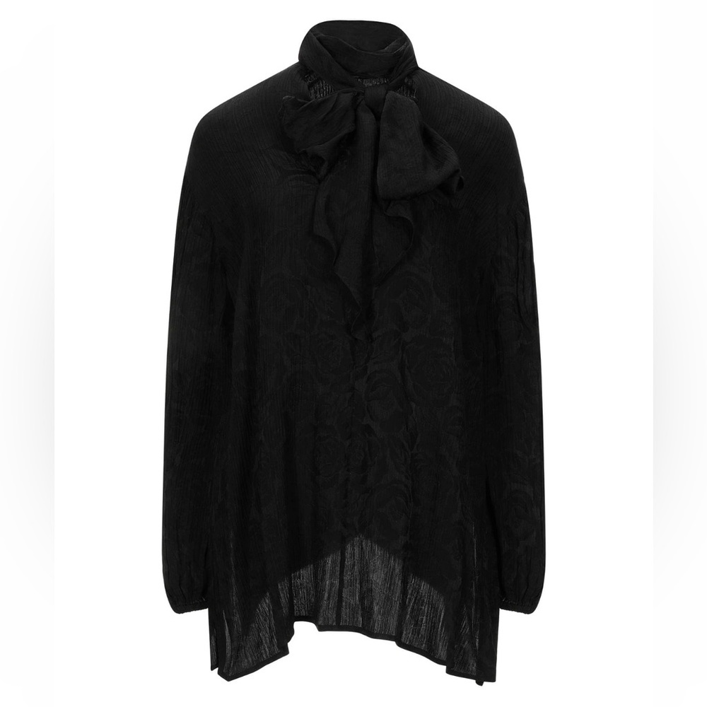 CHLOE Silk Viscose Bow Blouse FR 38